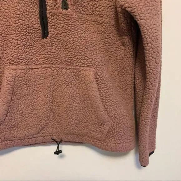 PINK Victoria Secret Sherpa teddy pullover jacket espresso coffee pink XS - Picture 11 of 11